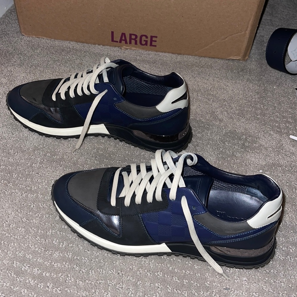 Man’s navy blue checkered sneakers Louis Vuitton